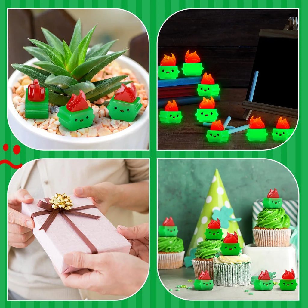 50/100Pcs Mini Luminous Dumpster Fire Ornaments Humorous Nurse Teacher Appreciation Gifts, Glow in Dark Resin Figure Anxiety Relief Emotional Support Gift for Employee IT Administrative Service Industry Workers Desk Office Home Decoration