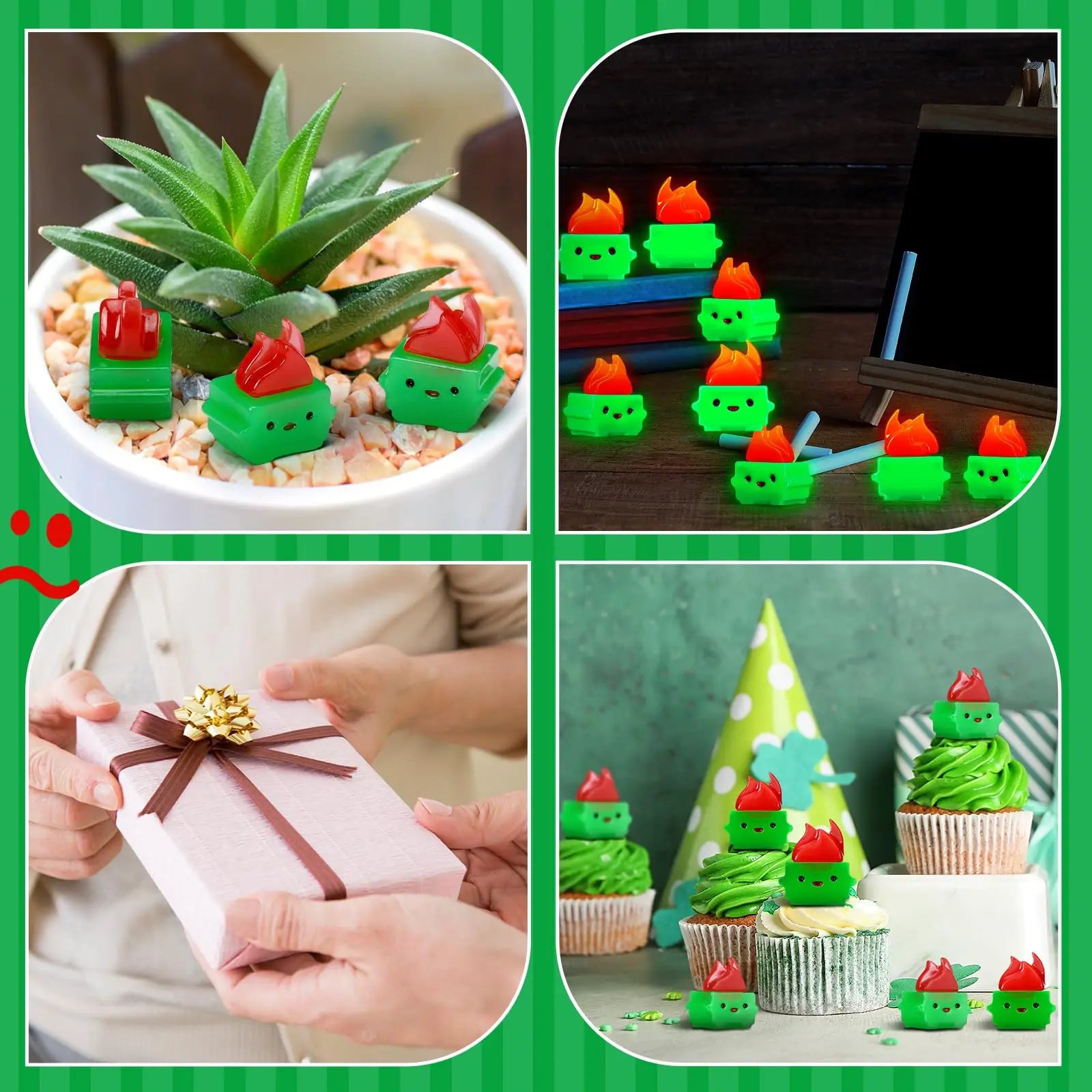 50/100Pcs Mini Luminous Dumpster Fire Ornaments Humorous Nurse Teacher Appreciation Gifts, Glow in Dark Resin Figure Anxiety Relief Emotional Support Gift for Employee IT Administrative Service Industry Workers Desk Office Home Decoration