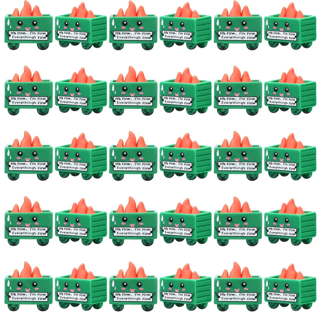 50/100Pcs Mini Luminous Dumpster Fire Ornaments Humorous Nurse Teacher Appreciation Gifts, Glow in Dark Resin Figure Anxiety Relief Emotional Support Gift for Employee IT Administrative Service Industry Workers Desk Office Home Decoration