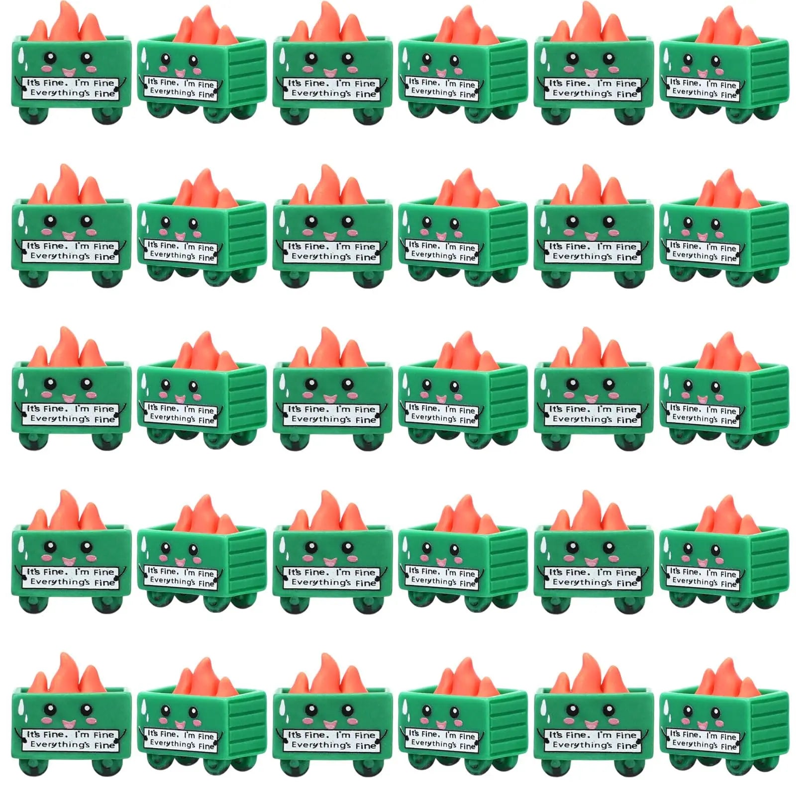 50/100Pcs Mini Luminous Dumpster Fire Ornaments Humorous Nurse Teacher Appreciation Gifts, Glow in Dark Resin Figure Anxiety Relief Emotional Support Gift for Employee IT Administrative Service Industry Workers Desk Office Home Decoration