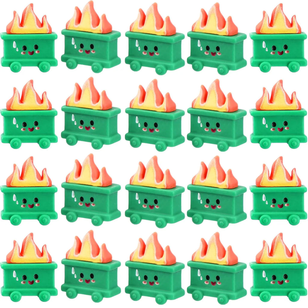 50/100Pcs Mini Luminous Dumpster Fire Ornaments Humorous Nurse Teacher Appreciation Gifts, Glow in Dark Resin Figure Anxiety Relief Emotional Support Gift for Employee IT Administrative Service Industry Workers Desk Office Home Decoration
