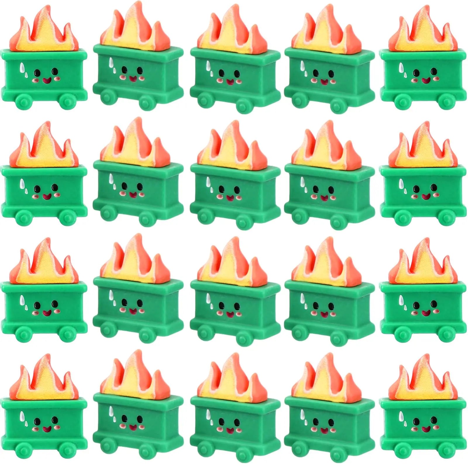 50/100Pcs Mini Luminous Dumpster Fire Ornaments Humorous Nurse Teacher Appreciation Gifts, Glow in Dark Resin Figure Anxiety Relief Emotional Support Gift for Employee IT Administrative Service Industry Workers Desk Office Home Decoration
