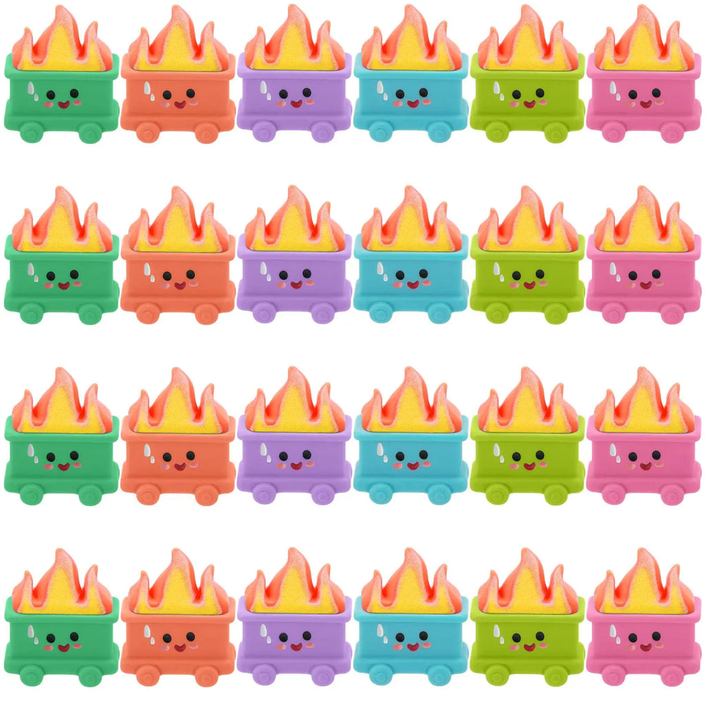 50/100Pcs Mini Luminous Dumpster Fire Ornaments Humorous Nurse Teacher Appreciation Gifts, Glow in Dark Resin Figure Anxiety Relief Emotional Support Gift for Employee IT Administrative Service Industry Workers Desk Office Home Decoration