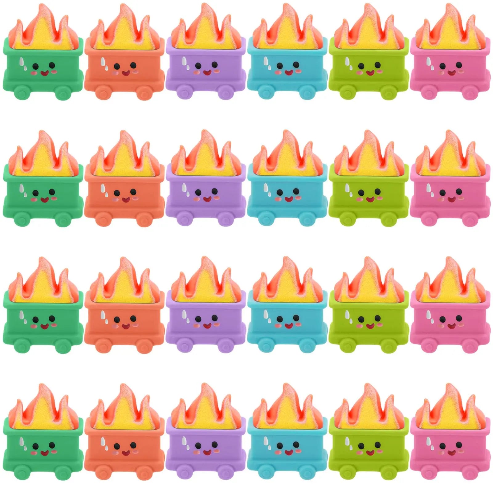 50/100Pcs Mini Luminous Dumpster Fire Ornaments Humorous Nurse Teacher Appreciation Gifts, Glow in Dark Resin Figure Anxiety Relief Emotional Support Gift for Employee IT Administrative Service Industry Workers Desk Office Home Decoration