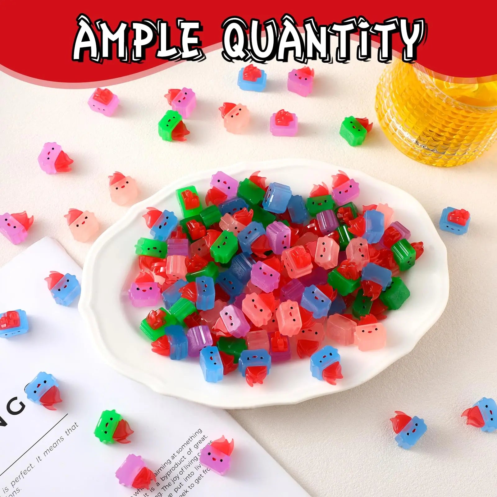 50/100Pcs Mini Luminous Dumpster Fire Ornaments Humorous Nurse Teacher Appreciation Gifts, Glow in Dark Resin Figure Anxiety Relief Emotional Support Gift for Employee IT Administrative Service Industry Workers Desk Office Home Decoration