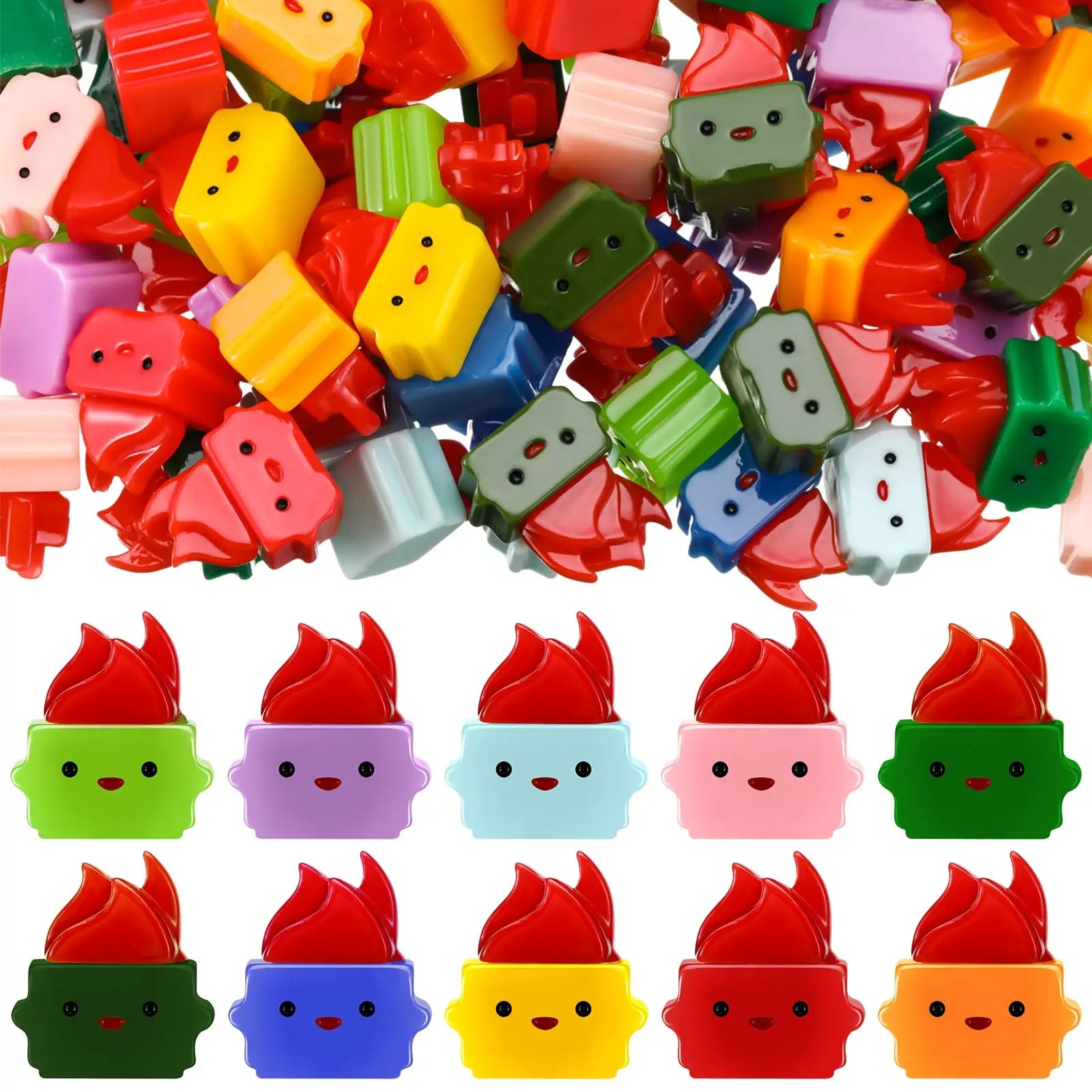 50/100Pcs Mini Luminous Dumpster Fire Ornaments Humorous Nurse Teacher Appreciation Gifts, Glow in Dark Resin Figure Anxiety Relief Emotional Support Gift for Employee IT Administrative Service Industry Workers Desk Office Home Decoration