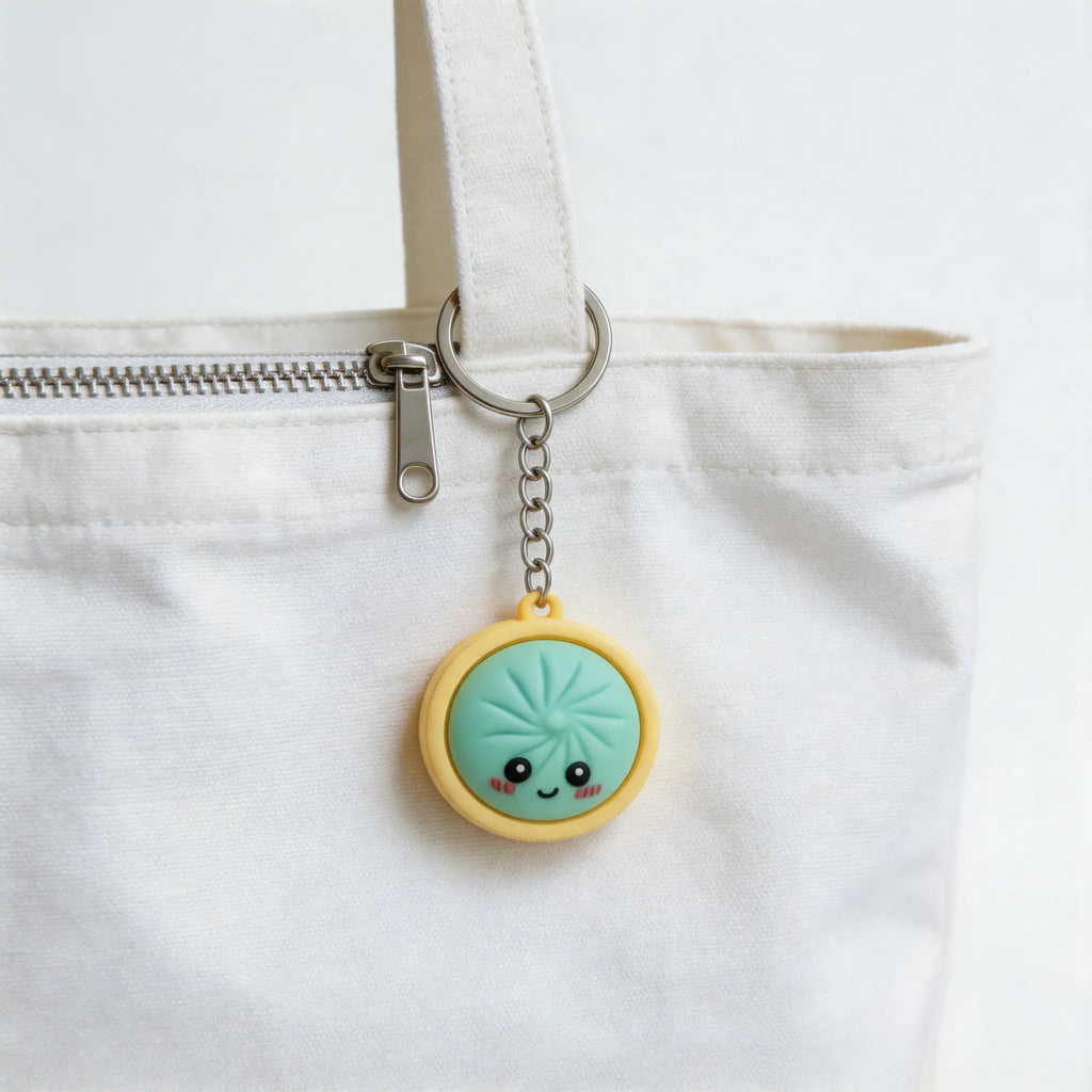 Mini Dumpling Keychain – Cute Cartoon Charm for Bags, Backpacks & Keys, Perfect Gift for Kids, Soft and Sturdy