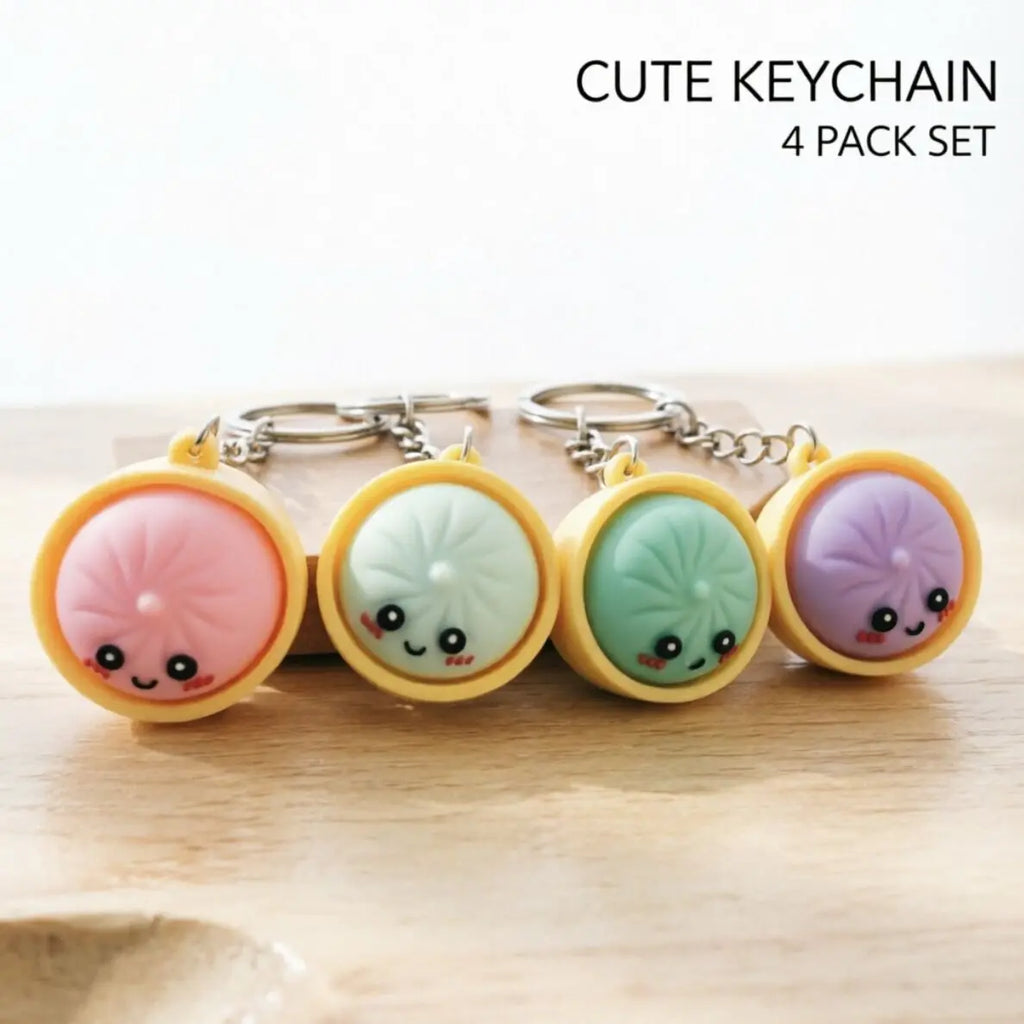 Mini Dumpling Keychain – Cute Cartoon Charm for Bags, Backpacks & Keys, Perfect Gift for Kids, Soft and Sturdy