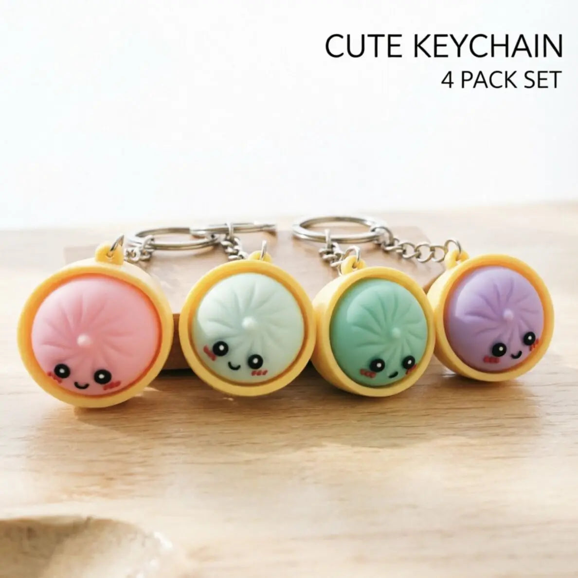 Mini Dumpling Keychain – Cute Cartoon Charm for Bags, Backpacks & Keys, Perfect Gift for Kids, Soft and Sturdy
