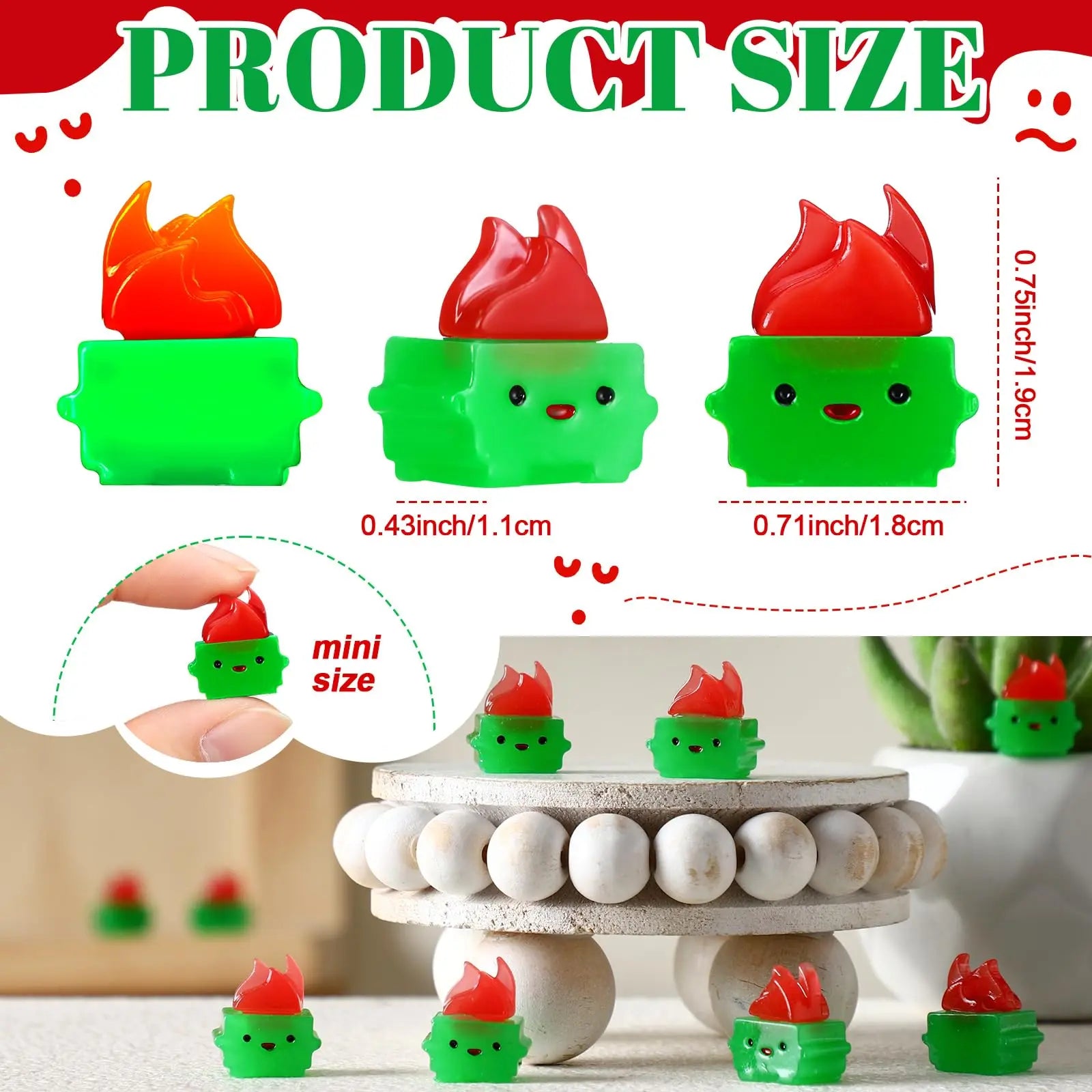50/100Pcs Mini Luminous Dumpster Fire Ornaments Humorous Nurse Teacher Appreciation Gifts, Glow in Dark Resin Figure Anxiety Relief Emotional Support Gift for Employee IT Administrative Service Industry Workers Desk Office Home Decoration