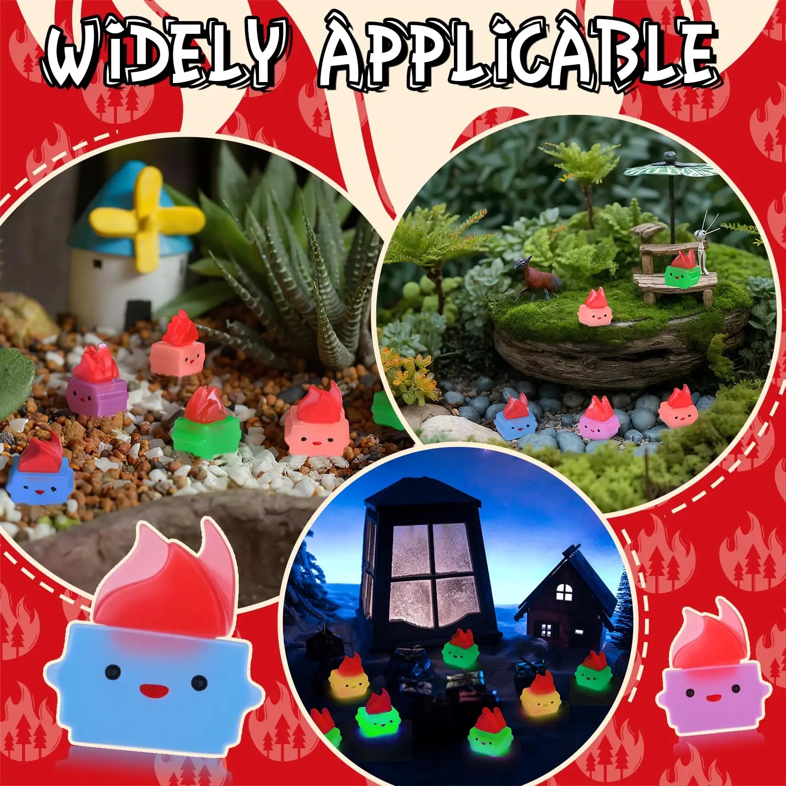 50/100Pcs Mini Luminous Dumpster Fire Ornaments Humorous Nurse Teacher Appreciation Gifts, Glow in Dark Resin Figure Anxiety Relief Emotional Support Gift for Employee IT Administrative Service Industry Workers Desk Office Home Decoration